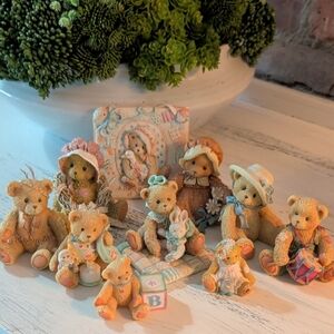 Cherished Teddies Figurine Collection - Pastel Beige & Peach Bears
